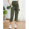 POSHGLAM Women's Maternity Cargo Capris Pants with 4 Pockets Quick-Dry