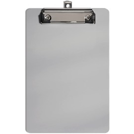 Hongri Plastic Small Clipboard, Gray A5 Memo Size Clip Board for Students, Kid, Women, Home, Low Profile Clip, Mini Size 6 x 9 in, Office Supplies & School Supplies