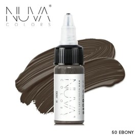 Nuva Colors Eyebrow Pigment - Eyebrow Makeup, Heal True to Tone, High Retention, Elevate Your Game with Premium, Safety, and Stunning Results (Ebony, 1/2 oz)
