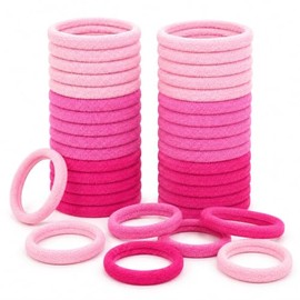Hair Ties for Women 30 Pcs Hair Bands, High Elastic Seamless No Damage Hair Accessories for Women with Frosted Zip Bag for Ponytail, Thick Curly Hair, Sports & Daily Styling - Pink