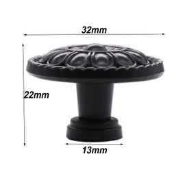 binifiMux 8-Pack 1.25" Black Vintage Drawer Dresser Dangle Knobs Pulls for Cabinet Drawer, Single Hole