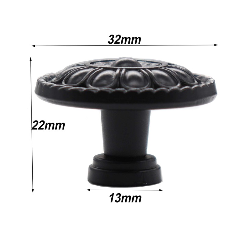 binifiMux 8-Pack 1.25" Black Vintage Drawer Dresser Dangle Knobs Pulls
