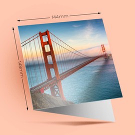 1 x Greeting Card Golden Gate Bridge San Francisco USA - Blank Birthday Celebration Anniversary #8926