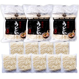 Unha’s Japanese Sanuki Fresh Udon Noodles, Jumbo Chewy Noodles, No Soup Included, Quick and Easy, 22 oz (200g × 3 Packs) Pack of 3