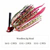 RuiJiaXiang 6pcs weedless skirted Jig heads squid rubber jig lure