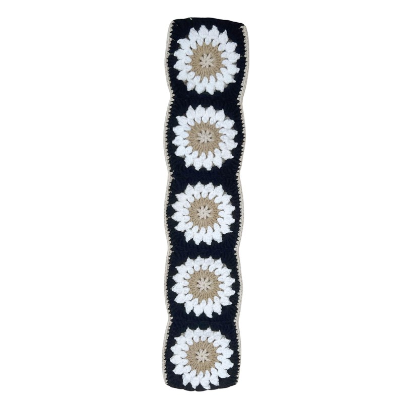 Handmade Crochet Black Granny Square Car Steering Wheel Covers Universal