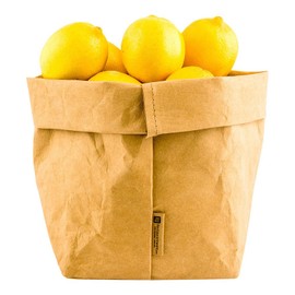 Restaurantware DuraLux 6.3 x 9.8 Inch Washable Grocery Bag 1 Heavy-Duty Paper Bag Flower Pot - Reusable Store Produce Kraft Paper Sustainable Shopping Bag For Organizing Pantries Or Kitchens