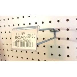 Trion Brand (10 Pack) 6 Inch Flip Scan Metal Peg Hooks w/Label Holder 1/8" to 1/4" Pegboard