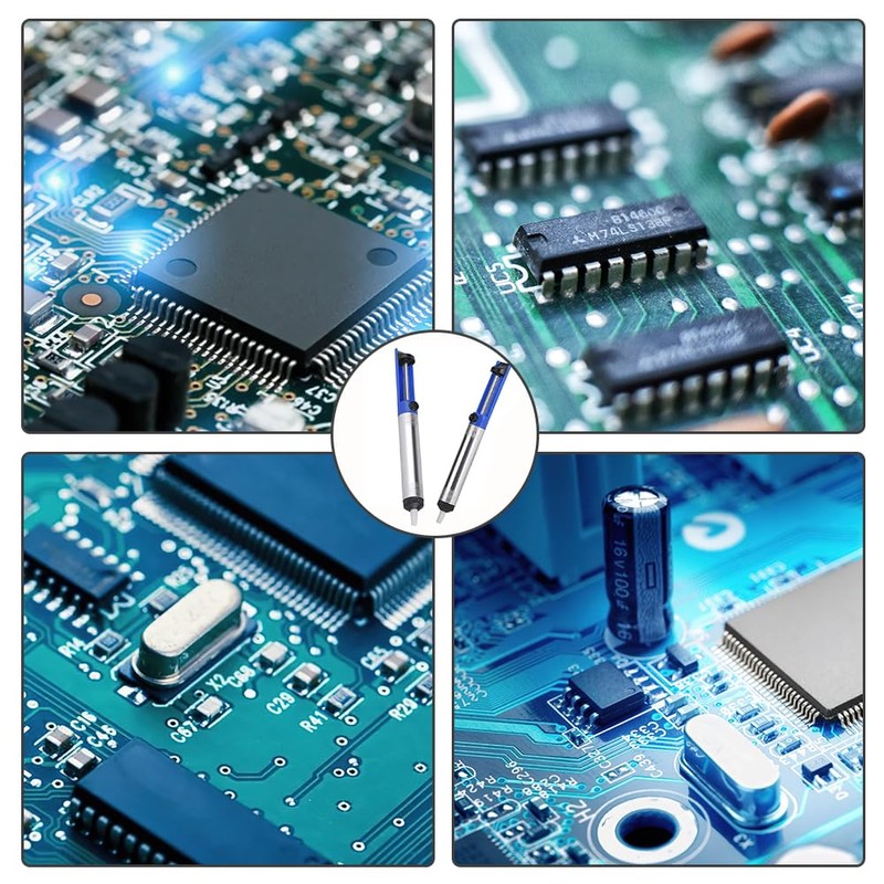 2 Pack Desoldering Pump, Blue Solder Sucker Tool, Desoldering Vacuum