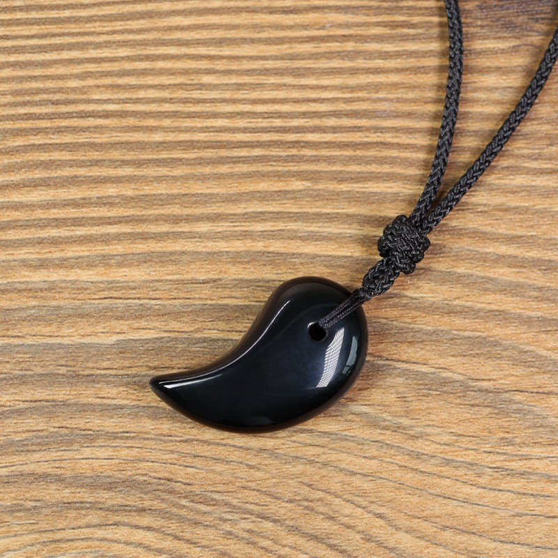 COAI Obsidian Goketsu Amulet Pendant Necklace, Unisex