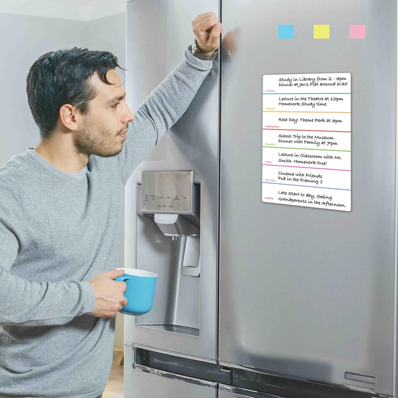 TMS A4 Magnetic Weekly Planner for Fridge, Whiteboard Planner Fridge