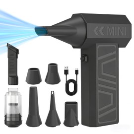 THETHEKU Compressed Air Duster, Electric Air Duster Rechargeable Blower Handheld Cordless Vacuum Strong Power Tool for Keyboard/BBQ/Camera Lens/PC Vents,Car Interiors & Home,Outdoor Dusting