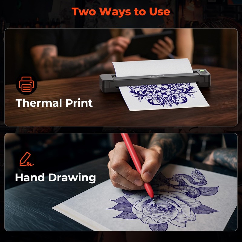 MUNBYN 20 Sheets Tattoo Transfer Paper A4 Stencil Paper Tattoo