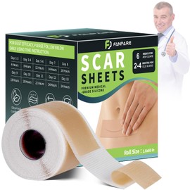 Medical Grade Silicone Scar Tape, Silicone Sheets for Scars Treatment & Preventment, Professional Scar Removal Strips for C-Section, Keloid, Surgical, Burn Etc (1.6" X 59" Roll - 1.5M)