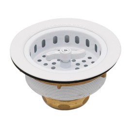 Westbrass D213-50 3-1/2" Wing Nut Twist Style Large Kitchen Sink Basket Strainer, Single, Podwer Coat White