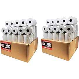 BuyRegisterRolls (100 Rolls - 2 Cases) 3 1/8 x 230 (53 GSM Paper Thickness) BPA Free Premium A Grade POS Thermal Receipt Printer Paper