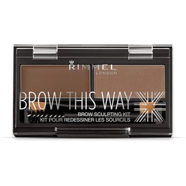 Rimmel Brow This Way Sculpting Kit, Medium Brown, Powder 0.04 Ounce, Wax 0.03 Ounce