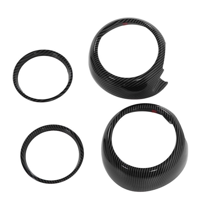 4pcs Carbon Fiber Style Door Midrange Speaker Cover Trims for