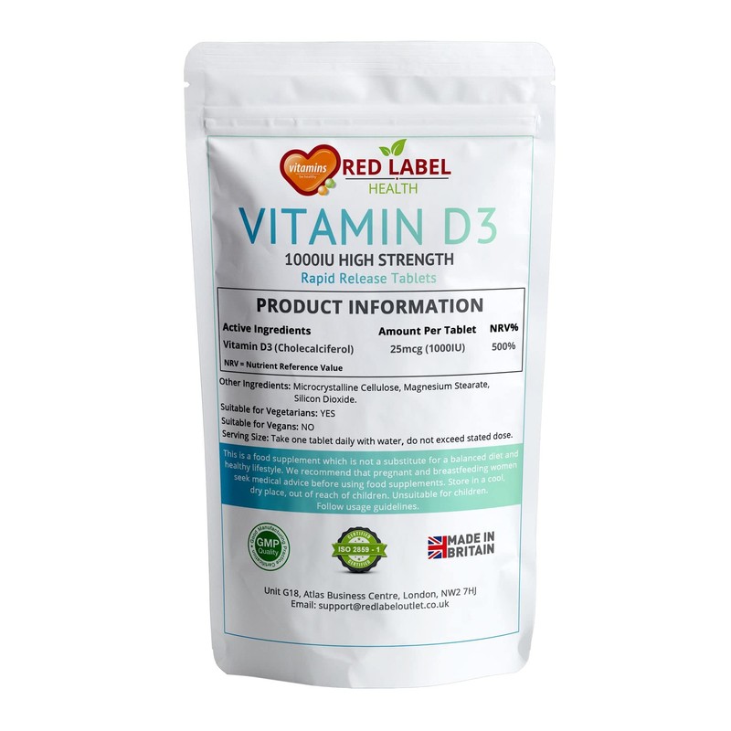 Vitamin D3 Tablets 1000IU, 120 Vitamin D Supplement Tablets (4