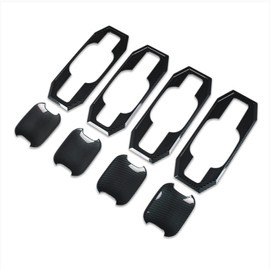 RQING for Ford F-150 2021 2022 2023 2024 2025 F150 Door Handle Bowl Cover Trims Carbon Fiber Pattern