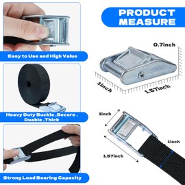 MELOTOUGH Cam Buckle 1 inch Tie Downs Buckle Cam Straps 10 pcs