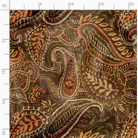 Soimoi, Brown - Paisley Print, Canvas Fabric Material - 58 Inch Wide, 1 Meter, Unstitched Fabric for Upholstery, Bags, Sofa, Chair, Wall Decor and Outdoor Gear