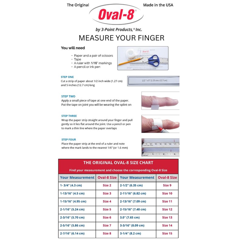 3-Point Products Oval-8 Finger Splint Size 7 (1 Splint)