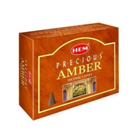 HEM -Precious Amber Incense Cones - Pack of 12