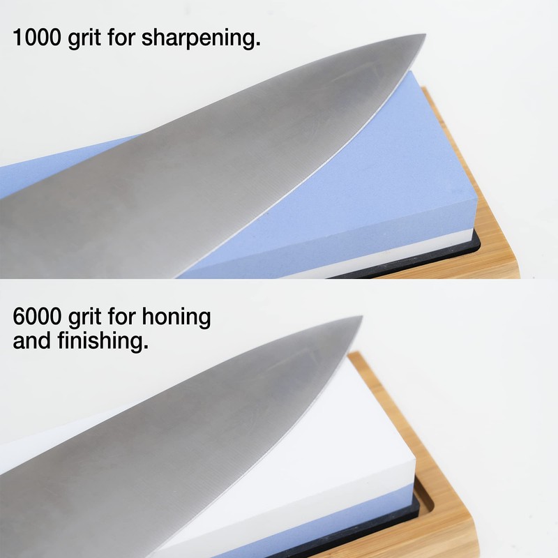 NEIKO 54002A Whetstone 1000/6000, Wet Stone Sharpening Kit, 2Sided, Highly