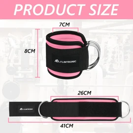 flintronic Foot Loops, Cable Pull with D-Rings, Foot Straps for Fitness Training, Foot Cuffs, Cable Pull for Men and Women, Leg Extenders, Ankle Straps for Fitness, Glutes and Leg Training