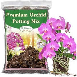 Orchid Potting Mix,1 Quart Premium Orchid Potting Mix for Repotting with Dried Forest Moss Perlite Stone Coco Peat and Pine Bark, Well-draining Orchid Bark Potting Mix