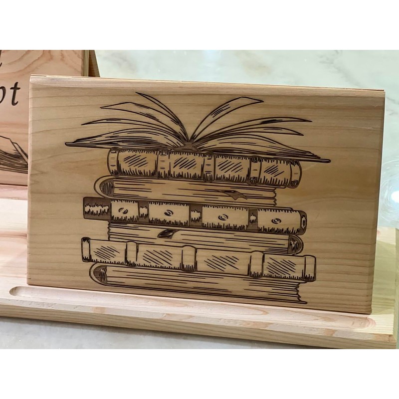 Book Valet Large Book Holder Solid Cedar with Cup Holder