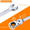 HARFINGTON Flex-Head Ratcheting Wrench 12mm 180° Rotating Head Metric Ratchet