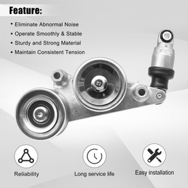 39092 Belt Tensioner Assembly with Pulley Fit for Honda Accord 2008-2010 Crosstour 2010 for Odyssey 2005-2010 for Honda Pilot 2006-2011 Replace 49439 89390 31170R70A01， Only for V6 Engine