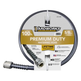 Yardworks 5/8"x100' Premium Duty Vinyl Garden Hose Industrial Female Coupling 350 PSI