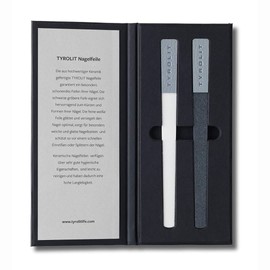 TYROLIT High-Quality Nail Files Set of 2 with Case - Nail File for Gel and Natural Nails - Durable Ceramic Nail Files in Elegant Case for Smoothing and Sealing