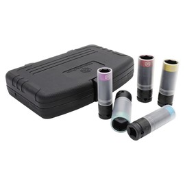 MichaelPro 5-Piece Power Impact Lug Nut Socket, Damage-Free 1/2-Inch Extra Tough Professional Thin Wall Wheel Protector Impact Sockets – 15, 17, 19, 21, 22mm| MP005030 (5-Piece)