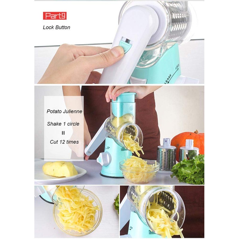 zmart Manual Vegetable Cutter Slicer Kitchen Accessories Multifunction Round Potato