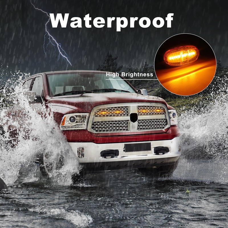 4 Pcs Led Grill Lights Compatible with 2013-2018 RAM 1500