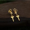 18K Gold Plated Keys Dangle Drop Earrings for Women 925