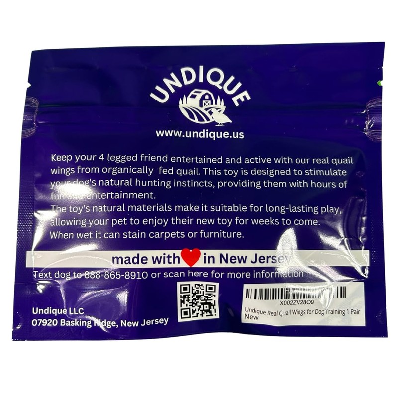 Undique Real Quail Wings for Dog Training 1 Pair