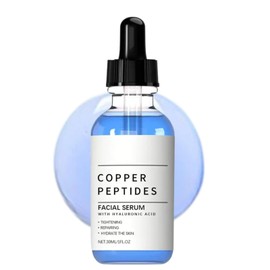 Copper Peptide Serum,GHK-CU Copper Peptide,GHK CU Peptides Hyaluronic Acid Serum,Anti Aging Serum Women Smooth,Helps Smooth Fine Lines & Support Skin Elasticity, 30ML