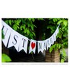 JZK "Just Married Bunting Banner Flags with Ribbon, Decoration for