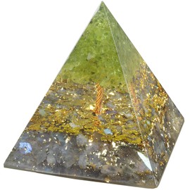 Nupuyai Crystal Energy Pyramid Decoration for Yoga Meditation and Chakra Healing, Gemstone Pyramids for Feng Shui Decoration Room