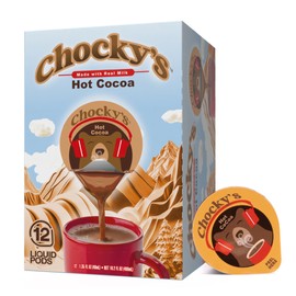 Chocky’s by Java House Single-Serve Hot Chocolate Pods - Peel and Pour Liquid Concentrate - Hot Chocolate - 12 Count