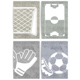 Papierkind Set of 4 Mix Poster Set Construction Vehicles Football Girls Dino Gaming Underwater Decoration for Children's Room, Boys and Girls Room Pictures in DIN A4 (without Frame) (A112-1)