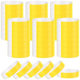 BOUBONI 300 Pcs Paper Wristbands for Events Water Resistant Paper Wristbands Sticky Rolls Bracelet for Events Clubs Music Festival Concert(Yellow)