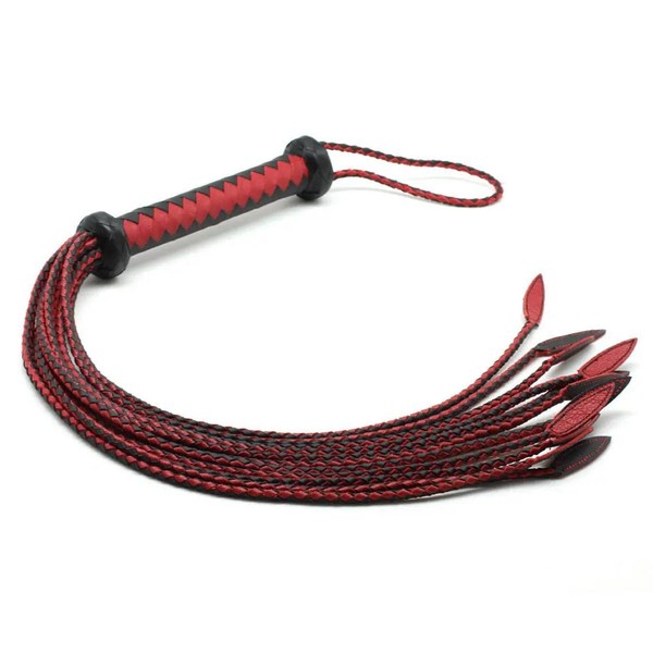 Liebe Seele Liebezere Whip, Cosplay, Genuine Leather, Black and Red, Nine Tails, Queen, SM Goods, 24.8 inches (63 cm), S, Black and Red