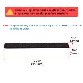 uxcell 18pcs Furniture Felt Pads Rectangle 5 7/8" x 1/2" Self-stick Non-slip Anti-scratch Pads for Sofa Cabinet Chair Feet Floor Protector Black