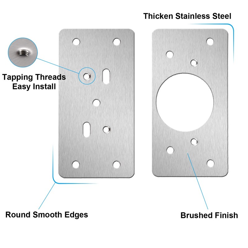 12-Pack Stainless Steel Cabinet Hinge Repair Kit - Door Hinge
